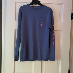 Kids Vineyard Vines Breast Cancer Awareness Month Long Sleeve tshirt size XL